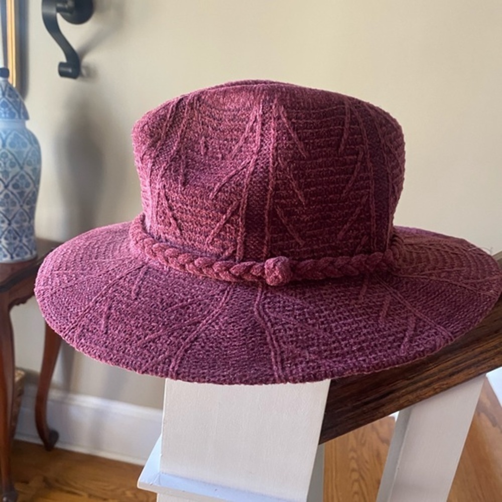 Anthropologie Chenille Trimmed Rancher  Hat - Picture 5 of 7